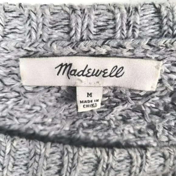 Madewell Grey Cable Knit‎ Karlie Sweater Women's Size M Medium - Picture 5 of 5